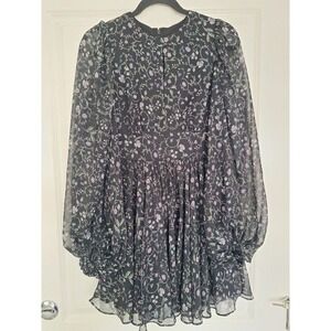 Ted Baker London Black Floral‎ Mini Dress Size 1(S)